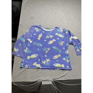 Lulu‎ B Fish Top Beaded Size XL Read